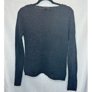 Sigrid Olsen Womens Silk Knit Long Sleeve Top Black Grunge Size M
